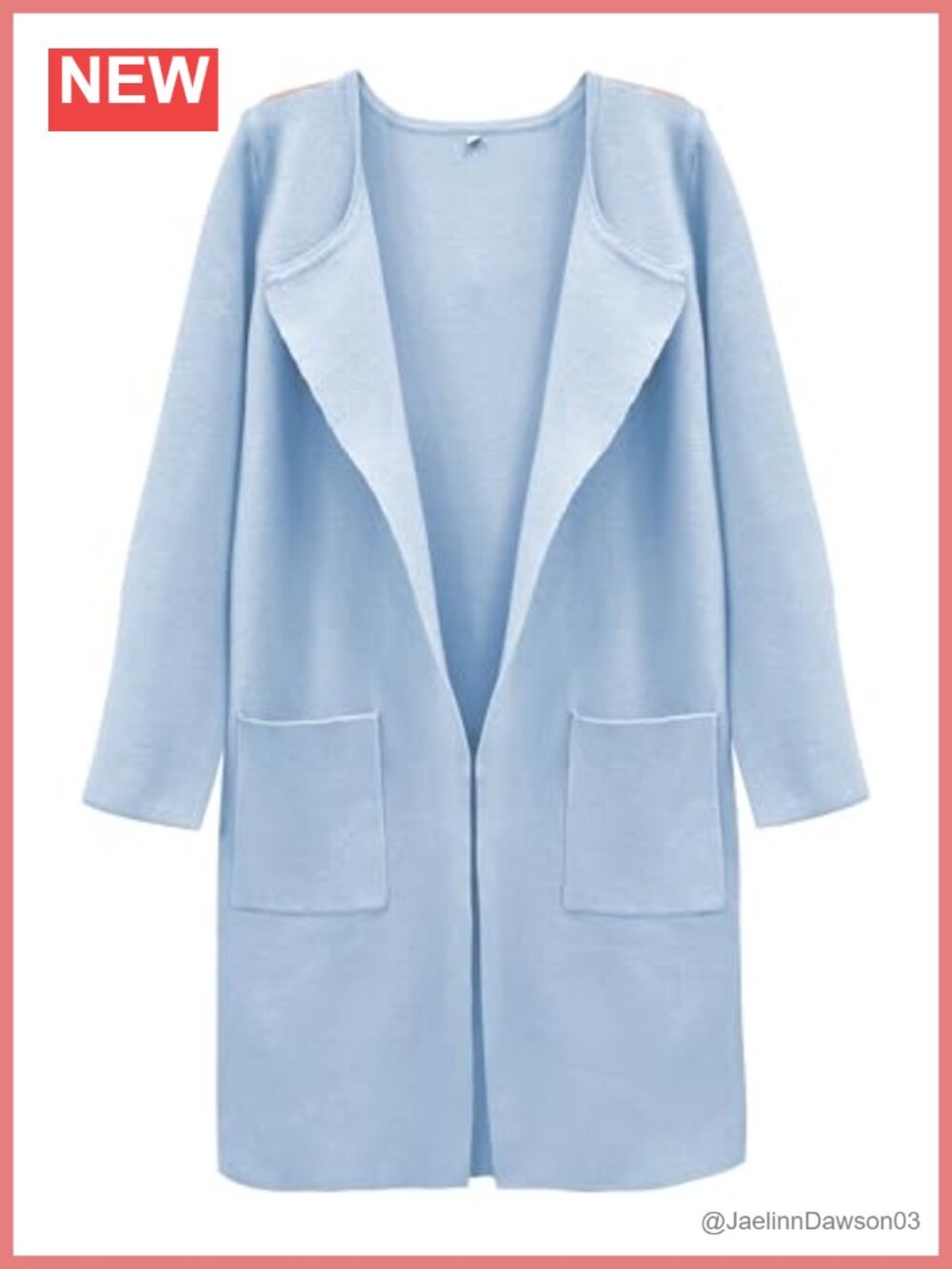 Open Front Long Knit Cardigan Sweater Coat Relaxed Fit Pockets Lounge